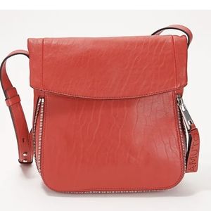 Vince Camuto Leather Crossbody with Zipper Detail - Sonny